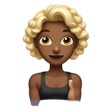 a girl with a manicure and biceps sticker