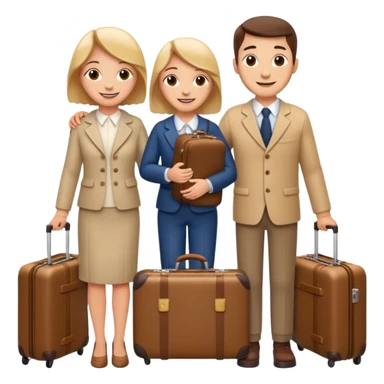 family with suitcases sticker