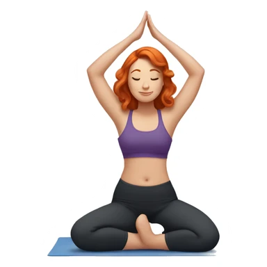 Curvy redhead yoga pose sticker