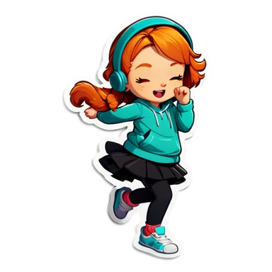 Ginger girl dabbing  sticker