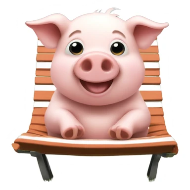 A pig sitting on a lawn chair and smiling  sticker
