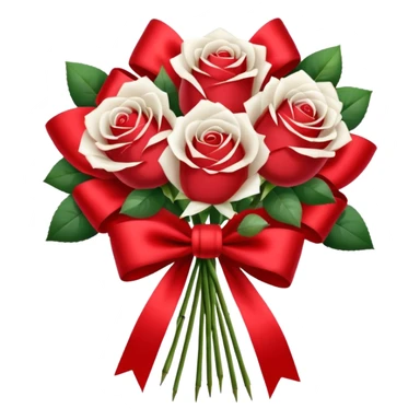 White rose bouquet with a bow  sticker