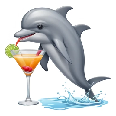 Dolphin with a drink sticker