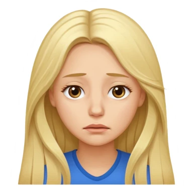tired blond woman with long hair sticker