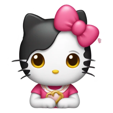 Hello kitty with hearts around sticker
