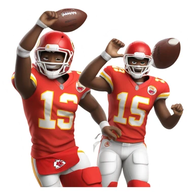 Chief scoring touchdown sticker