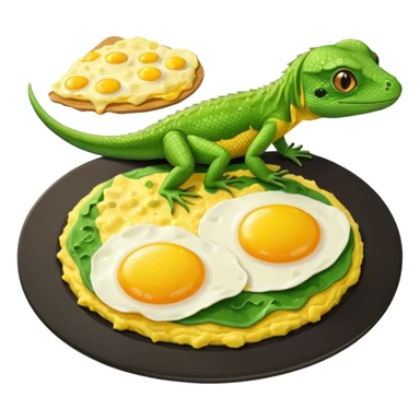 lizard eating omelette sticker