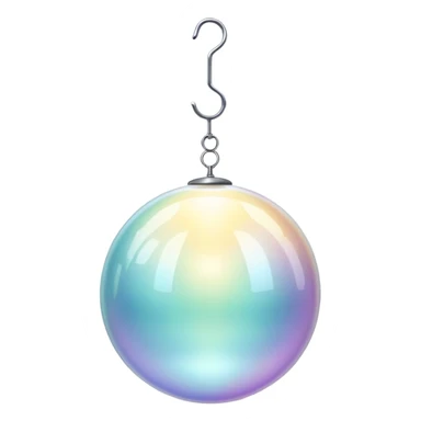 Ethereal floating orb with soft glow and minimal clothing hanger silhouette inside, masculine style energy, light waves radiating sticker