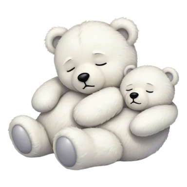 Sleeping white teddy bear with zzz sticker