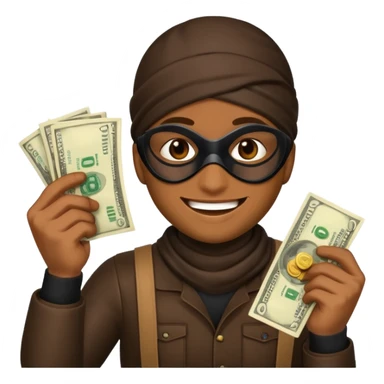 robber emoji with money sticker