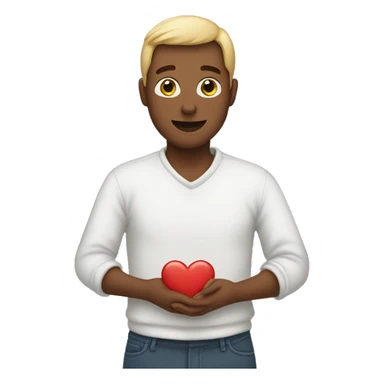 Normal person in heart shape in hand sticker