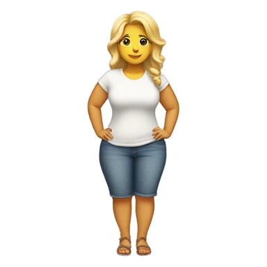 Curvy woman with blond hair full body sticker