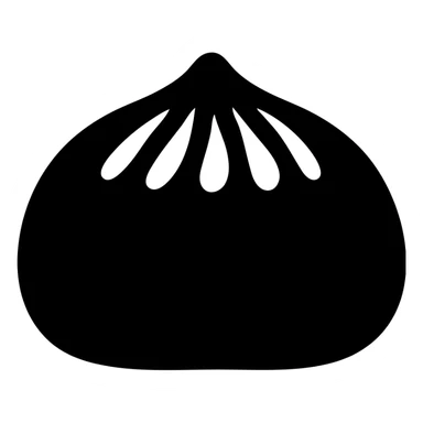 baozi, solid filled icon, simple silhouette sticker