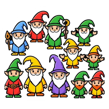 group of wizards and elves from White Council Lord of the Rings sticker