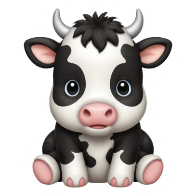baby black and white cow sticker