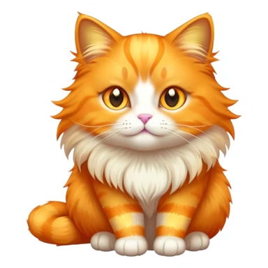 orange cat with magical sparkles and aura sticker