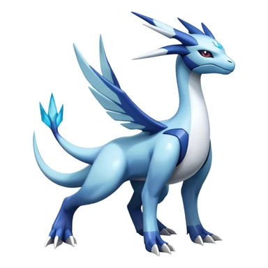 Futuristic lugia-dialga-suicune-Glaceon-hybrid, full body sticker