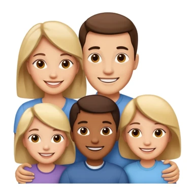 family posing for photo sticker