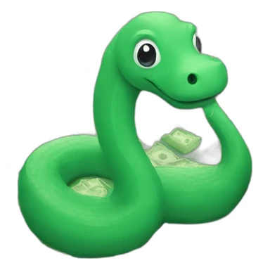 Nessie counting money sticker