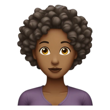 black woman stressful head in hand curly hair sticker