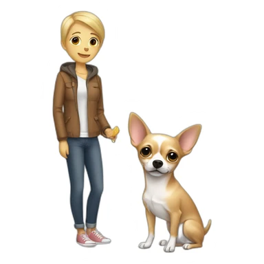 Chihuahua attaching owner sticker