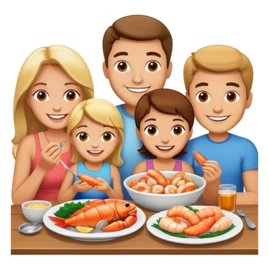 "I went to eat seafood with my family" sticker