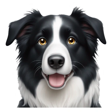 Black and white border collie dog face with blue eyes. sticker