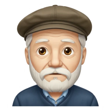 Old man white beard wearing a flat cap sticker