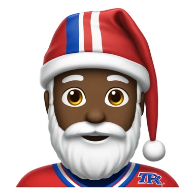 Santa wearing a rangers jersey  sticker