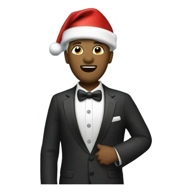 Singing man with Christmas hat and suit sticker