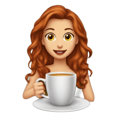mulher-ruiva-segurando-caneca-café sticker