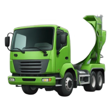 green concrete mixer truck sticker