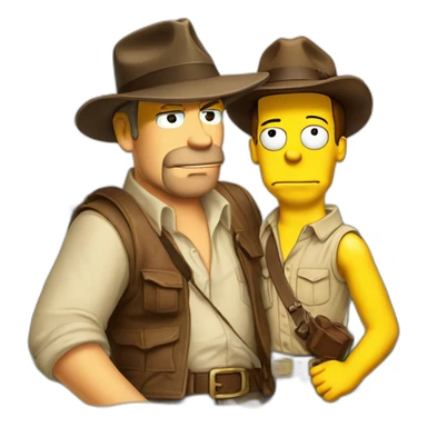 Indiana jones with homer Simpson sticker