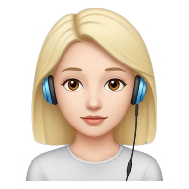 woman with ear buds sticker