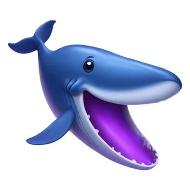 Blue whale purple, open mouth sticker