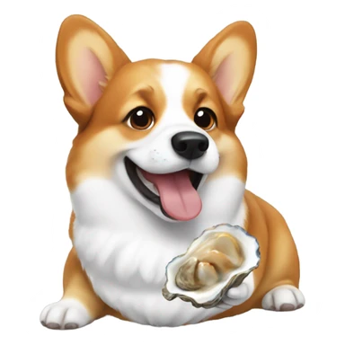 Corgi eating oyster sticker