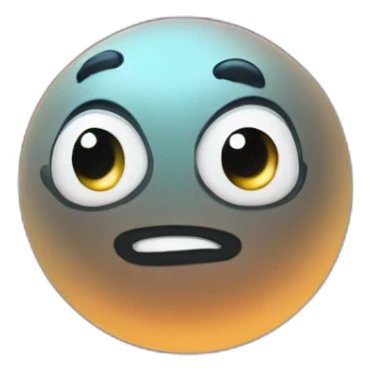 planet Mercury with a cartoon saluting face with big courageous eyes sticker