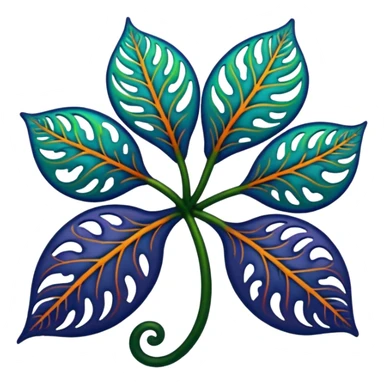 dark colorful filigree design, leaf shapes, flower shapes, nature shapes, toxic nature, toxic plants sticker