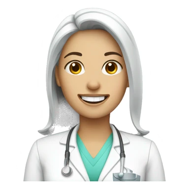 Female white dentist sticker