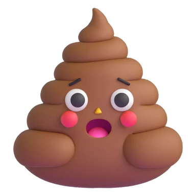 frowning poop sticker