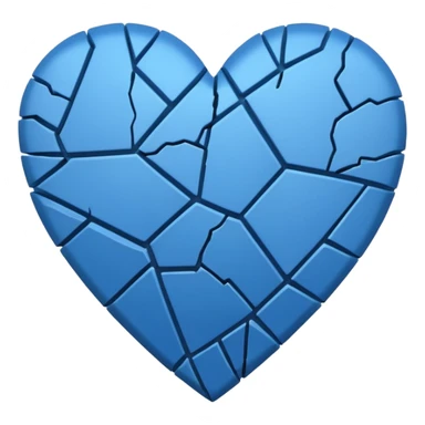 Broken blue heart sticker