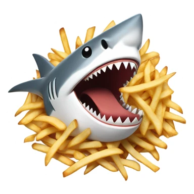 Shark eating 1000009 French fries sticker