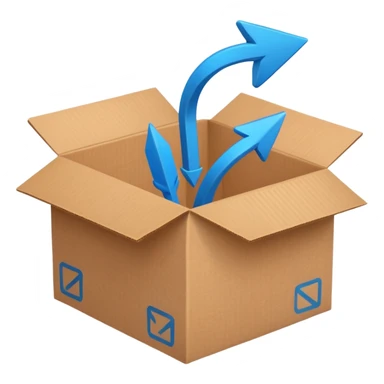 package box with arrows circling around it sticker