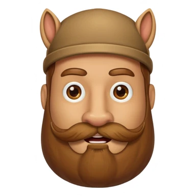 horse man with beard and mustache sticker