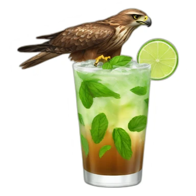 hawk with mojito sticker