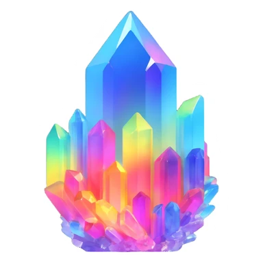 rainbow aura quartz crystal sticker