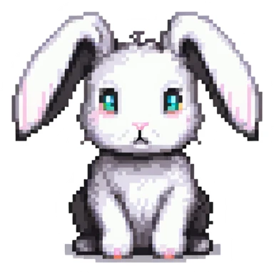 cute fuzzy bunny with floppy ears sticker
