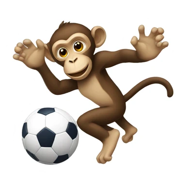 Monkey playing soccer sticker