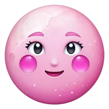 Pink Sparkly Moon sticker