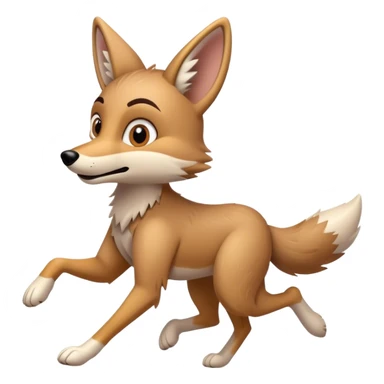 Cute, disney-style coyote running sticker
